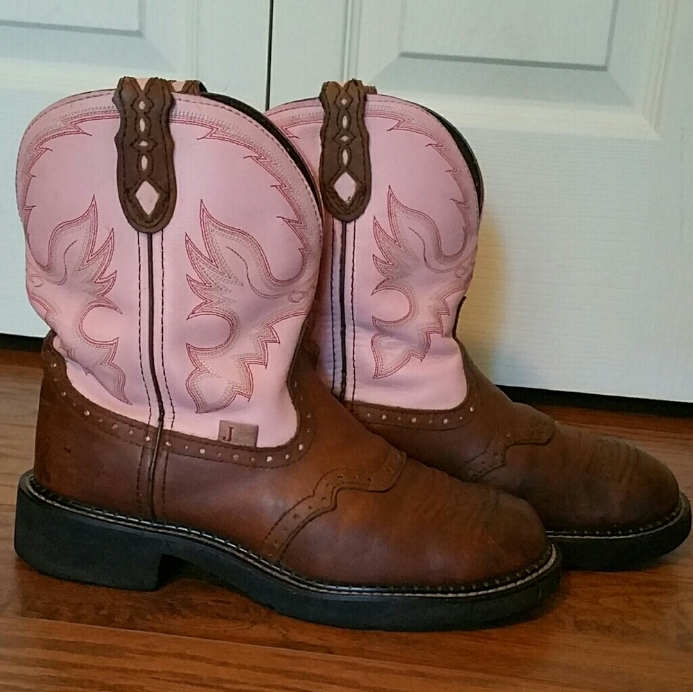 Justin cowboy cowgirl pink work boots